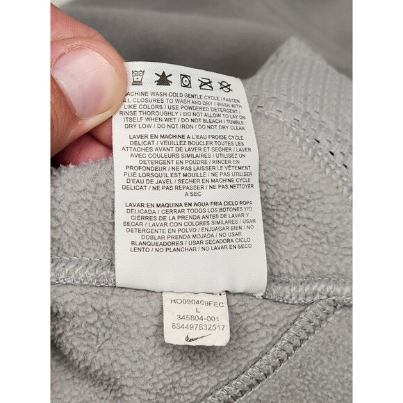 Vintage Nike Sweatshirt Mens L Gray Fleece 1/4 Zip Therma-Fit Mock Neck Pullover - Picture 9 of 9